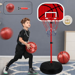 TEMU Basketball Hoop - Basketball Hoop For Student With 1 Basketball + Pump, Adjustable Basketball Stand For Indoor & Outdoor Holiday Gifts For