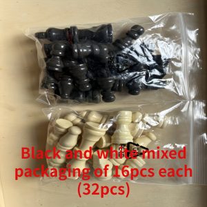 TEMU Chess Piece Set; Chewing Gum, Wooden Game Board And Complete Black & White International Checkers With Only Colors, Chessboard Set, Large Chess