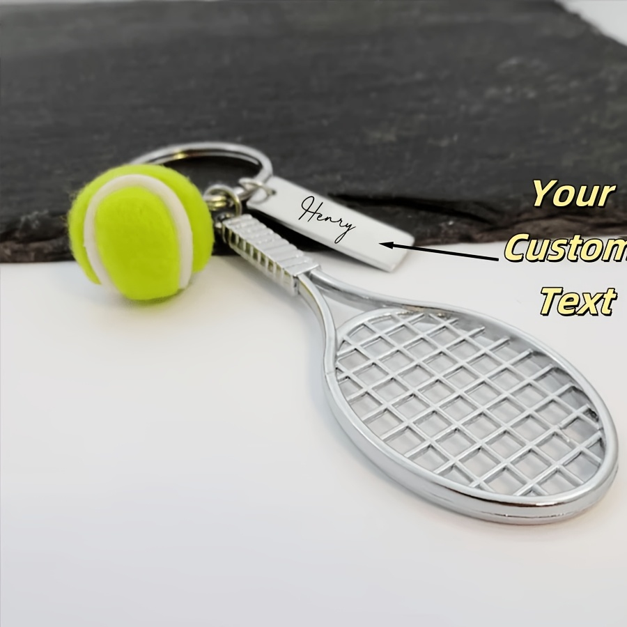 TEMU Customized Keychain, Tennis Racket Keychain - Christmas Gift For Sports Lovers, Tennis Keychain, Cute Tennis Racket, Accessory For Tennis Fans,