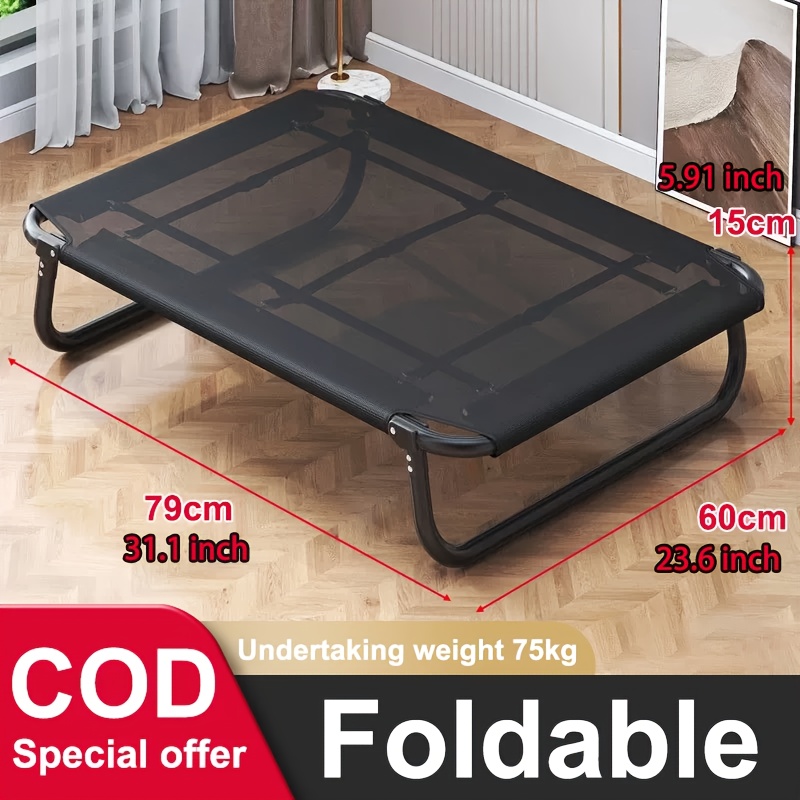 TEMU Foldable Large Elevated Pet Dog Bed Breathable Comfortable Washable Mesh Cooling Mat For Dog, Dog Cooling Bed, Extra Large Dog Beds, Large Pet