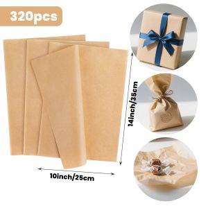 TEMU [gift Tissue Paper] 320 Sheets Krafttissue Paper Bulk, 14x10inch, Wrapping Paper, Tissue Paper, Gift Wrapping Paper, Flower Wrapping Paper, Gift