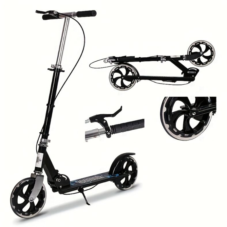 TEMU Kick Scooter, 2-wheel Foldable Adult Scooter With Adjustable Handlebar, , Without Battery