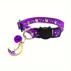 TEMU Luminous Cat Collar, Moon And Cat Collar, Adjustable Cat Collar, Safety Cat Collar