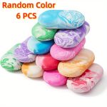 TEMU Marble Pencil Erasers, Large Oval Tpr Rubber Erasers For School, 3/6/12pcs, Erasers For Pencils