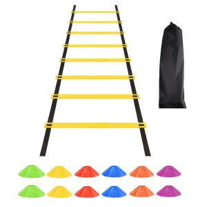TEMU Outdoor Agility Ladder Set: Football/soccer Training Equipment Kit - Includes Agility Ladder, Resistance Parachute, Marking Cones, Training