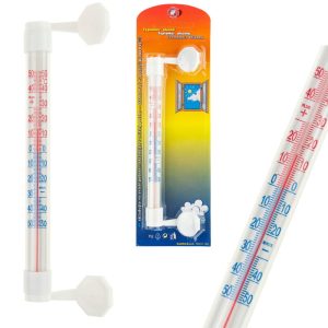 TEMU Outdoor Window Thermometer, White, Adhesive Balcony Thermometer