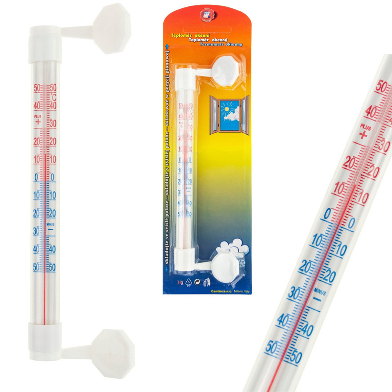 TEMU Outdoor Window Thermometer, White, Adhesive Balcony Thermometer