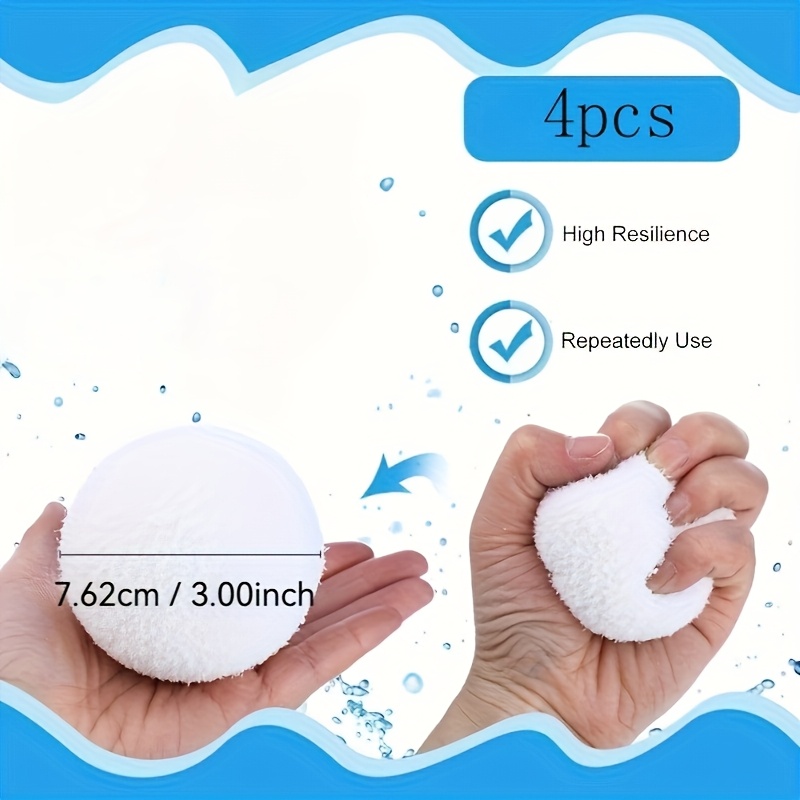 TEMU Pool Cleaning Balls, Fiber Balls, Pool Filter Balls, Suitable For Spa Hot Tubs, Reusable 3-inch Hot Tub Absorbent Balls, Washable Hot Tub Oil &