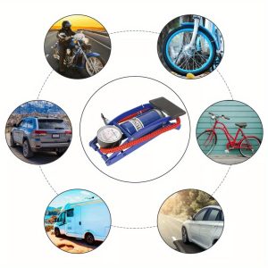 TEMU Pump Inflatable Pump Foot Inflatable Pump Foot Pump Manual Tire Inflatable For Bike Car Truck Tire Inflatable Blue