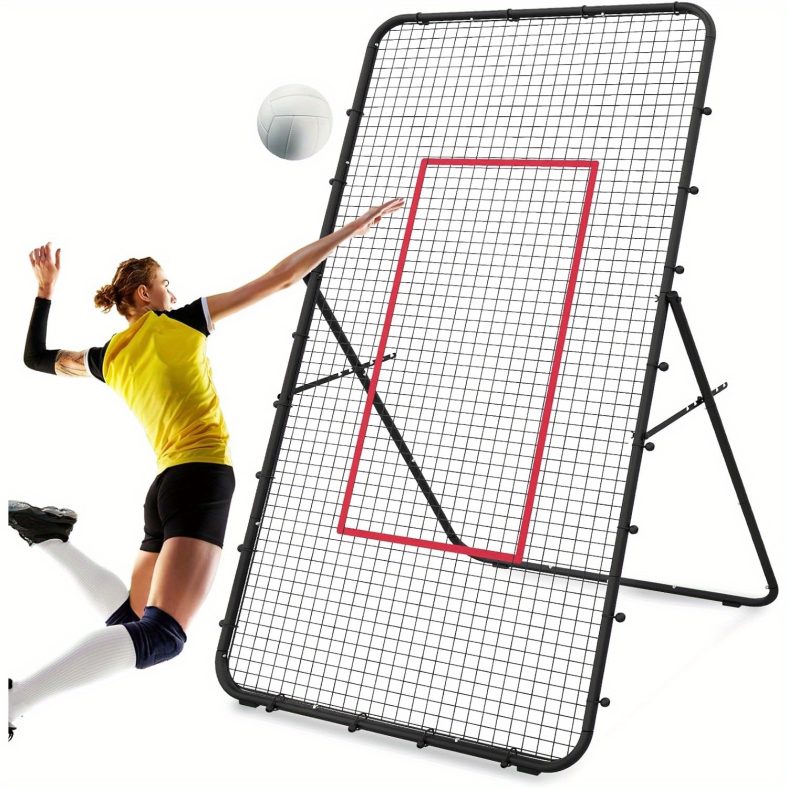TEMU Soccer , Volleyball , 7×4 Feet Adjustable Volleyball Board Net, And Polyethylene Mesh, Durable Portable Volleyball Training Equipment For