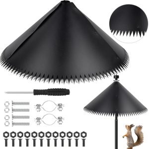TEMU Squirrel Proof Baffle For Bird Feeders - 2pcs, 19 Inch Large Squirrel Guard With Spikes, Squirrel Baffle For Bird Feeder Pole, Outdoor Squirrel