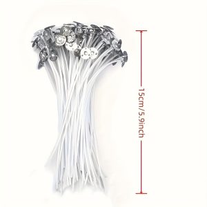 TEMU 100pcs Pre-waxed Candle Wicks With Holders For Diy Candle Making - Arts & Crafts Supplies