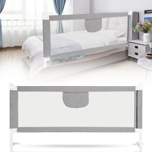 TEMU 150cm/180cm/200cm Children Bed Railing Bed Guard, Children Bed Rail For And Children Bed, Fall Protection For Bed, Grey