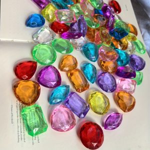 TEMU 18/36pcs Giant Craft Synthetic Gemstones, Mixed Colors, Large Sequins, Pirate Rhinestones, Synthetic Gemstones, Aquarium Decor, Suitable For