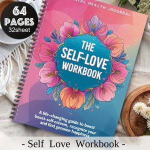 TEMU 1pc Aesthetic Floral & Gratitude Spiral Notebook - Inspirational "the Workbook" Logbook For Mental Health, & Wellness, Mixed Colors, Paper