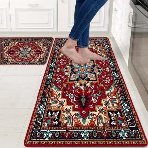 TEMU 1pc Floral Pattern Floor Mat, Suitable For Kitchen Floor Mats, Bathroom Floor Mats, Living Room Floor Mats, Bedroom Floor Mats, Outdoor Floor