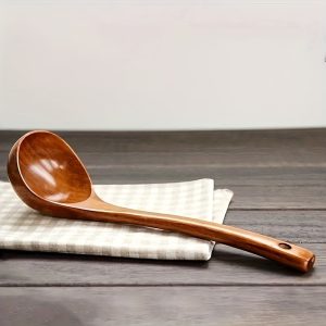 TEMU 1pc, Wooden Spoon, Kitchen Soup Spoon, Cork Spoon, Kitchen Pot Tableware, Kitchen Stuff Kitchen Accessories Kitchen Gadgets