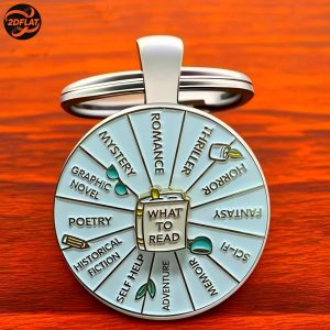 TEMU 2dflat1 Literary Keychain - Heavy-duty Iron/ Alloy Book Gift With 12 Literary (mystery, , , Fantasy, Science Fiction, Historical Fiction