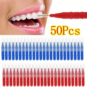 TEMU 50x Dental Floss Brushes Interdental Clean Teeth Stick Tooth Toothpick Oral Care