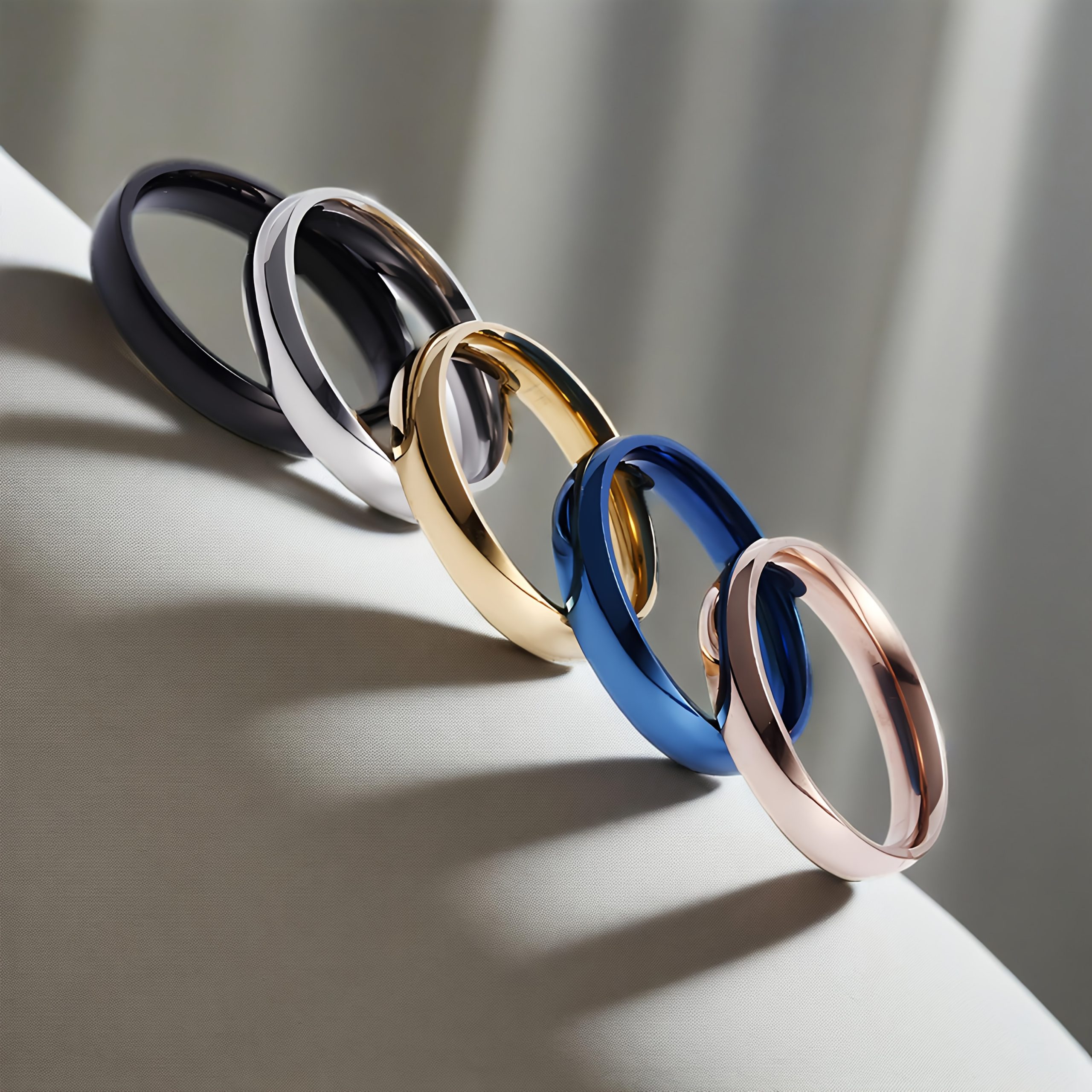 TEMU 5pcs 4mm Stainless Steel Wedding Bands - High Polished, Fit, 6-13, Everyday For Couples, Everyday Rings|modern Wedding Bands|durable Wedding