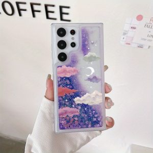 TEMU Colorful Cloud Glitter Quicksand Phone Case, Creative Stress-relief Protective Cover For Christmas Valentine's Day Birthday Gifts – To