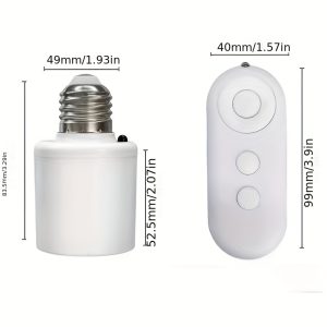 TEMU E27 Smart Remote Control Lamp Holder Adapter With 8m Range, E27 Bulb Compatible, Smart , Smart Switch, Smart Lighting, Smart , Smart Bulb