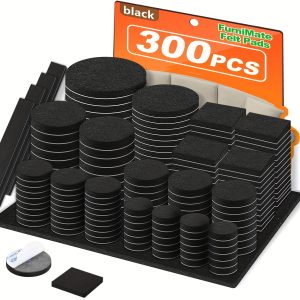 TEMU Felt Furniture Pads 300pcs, Furniture Pads For Hardwood Floors, Floor Protectors For Furniture Legs, , For Furniture Black
