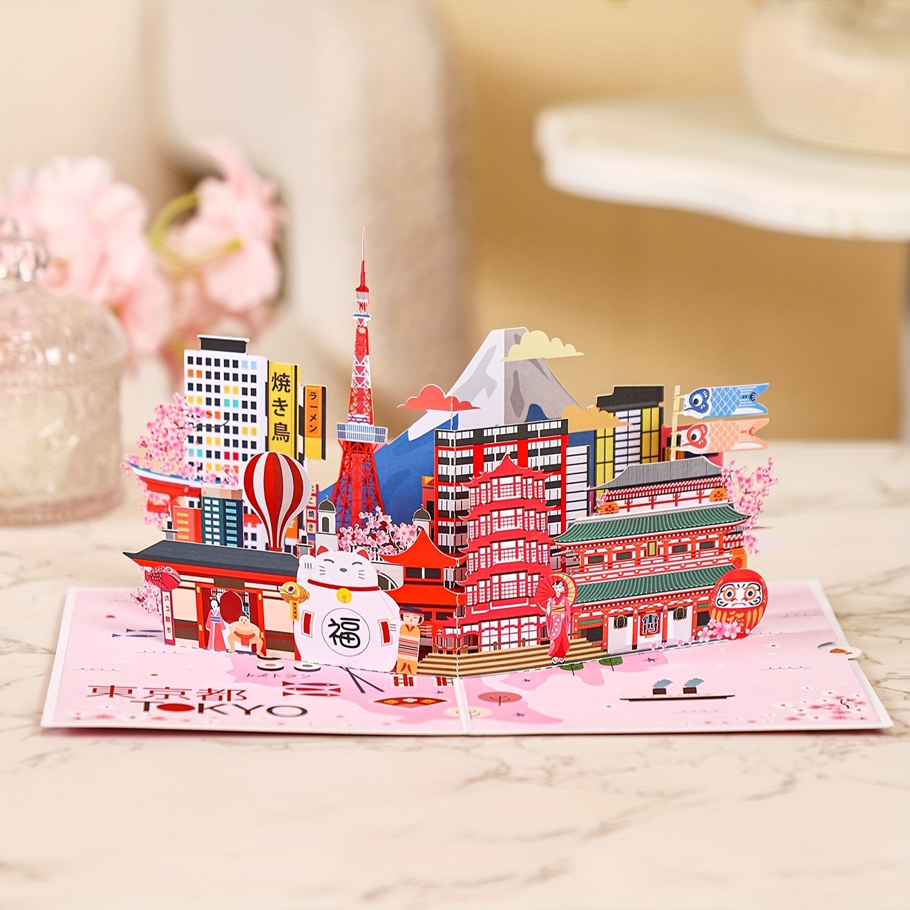 TEMU Japanese City Greeting Cards, , Travel Souvenirs, I Love Japan 3d Greeting Cards, Commemorative Greeting Cards For , City Commemorative Greeting