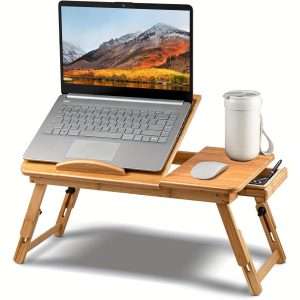 TEMU Laptop Bed Table Laptop Tray Adjustable Laptop Table Laptop Desk Tray Table Portable Laptop Stand Foldable Bed Table