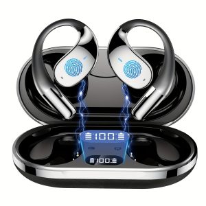 TEMU Menzluio Wireless Earbuds, Bone Conduction Earbuds Wireless Connection 5.4 Stereo Bass 40h Earbuds Cancelling Noise Microphone Talking Earbuds