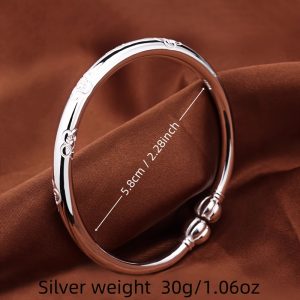 TEMU S999 Sterling Silver Bracelet Silver Bracelet Silver Weight 30g/ 1.06oz