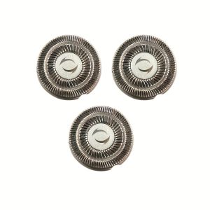TEMU Set Of 3 Replacement For Men's Electric Shavers - Compatible With All Detachable Two-head Shavers, Featuring A Stylish Metallic Design, And ,