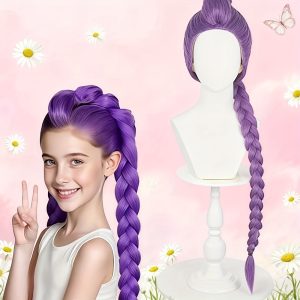 TEMU Woven Role-playing Wig, Purple Woven Wig For Christmas Role-playing, Anime-style Wig (purple)