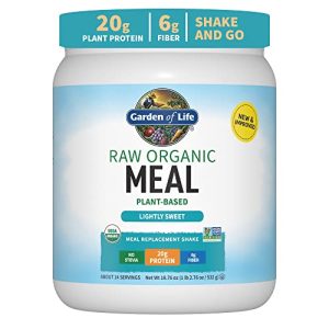 Garden of Life Meal Replacement Shakes, Vegan Protein Powder, Raw Organic Meal, Lightly Sweet Powder with Plant Based Pea Protein, Sprouts, Greens, Pr