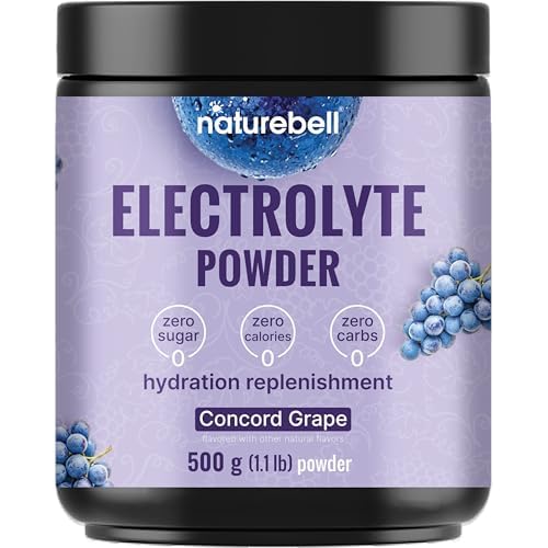 NatureBell Electrolytes Powder No Sugar, 500g (76 Servings) | Keto Fast Hydration Powder, Carnivore-Friendly Electrolyte – 1,000mg High Potassium, M