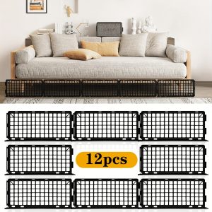 TEMU 12pcs Sofa Blocker For Sofa Beds Sliding Blocks, Which Can Prevent Pets, Toys, Etc. From Entering The Sofa (black)