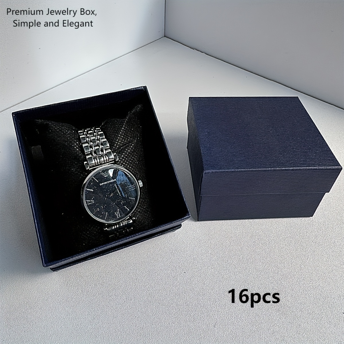 TEMU 16pcs Watch Storage Box With Watch Pillows, Suitable For Various Electronic Watches, Mechanical Watches, Quartz Watches, Jewelry Watches,