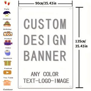TEMU 1 Custom Vertical Flag - Personalized With Characters/logo/picture/pet Banner, Multiple Sizes , Suitable For Events, Business, Birthday