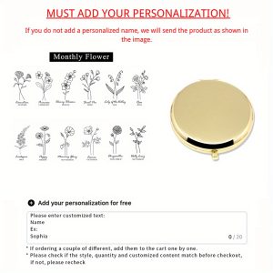 TEMU 1pc Personalized Custom Cosmetic Mirror | Gifts For Bridesmaid Proposal | Best Friend Birthday Gifts | Personalized Gifts For Women | Engraved