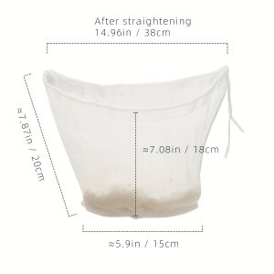 TEMU 1pc Wide Mouth Reusable Fine Mesh Filter Bag - Spout, Sturdy For Coffee, Juice, Soy Milk, Wine - Ideal For & Juice Makers, Essential Kitchen