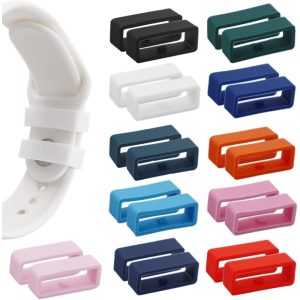 TEMU 22pcs Silicone Watch Bracelet Loop & Closure Rings - Compatible With Smartwatches, Watches, And Smartwatches, , Durable & Stylish Design