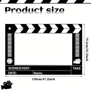 TEMU 2d Movie-themed Party Banner, Photo Banner For Movie Night, Large Photo Booth Props For Movie Night, Decorations For Movie-themed Parties,