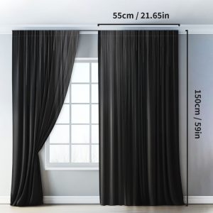 TEMU 2pcs Window Curtains - Semi- Filtering Window Drapes, Modern Minimalist Window Treatments For Living Room & Bedroom, Machine Washable Polyester