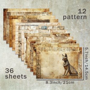 TEMU 36 Blätter A5 (Europäische Vintage-Landschaftshintergründe) -Papier, Geeignet für Bullet Journals, Junk Journals und Bastelarbeiten