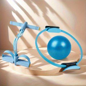 TEMU 3pcs Mix Pilates Kit, Yoga Kit, Pilates Ring, 6-tube Pedal Sit Up Pull Resistance Rope, Pilates Ball, Kit, Pilates Equipment, Fitness Equipment,