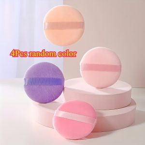 TEMU 4pcs Random Colors, Soft Velvet For Flawless Makeup Application - Bb Creams, Liquid Creams And Loose Powders
