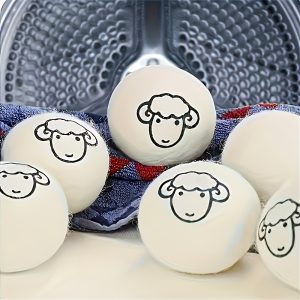 TEMU 6 Natural Wool Dryer Balls, Wool, Clothes, Reduces Static & Wrinkles, Ideal For Laundry, Household Cleaning, Laundry Supplies, Skin-friendly,