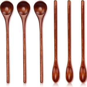 TEMU A Set Of 6 Small Wooden Spoons, Coffee Spoons, Canned Tea Spoons, Wooden Tea Spoons, Tasting Spoons, Mini Stirring Spoons, Honey Spoons, Small