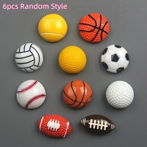 TEMU Creative , Magnetic Resin Refrigerator, Magnetic Basketballs, Footballs, Tennis Balls, Decorative Fridge Magnets, Ideal Gifts