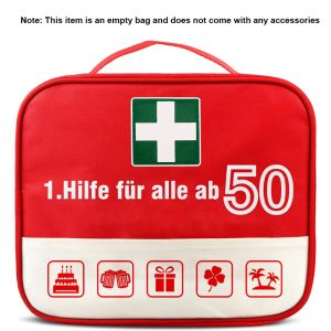 TEMU First Aid Kit Empty Bag with Cross Symbol - Durable Emergency Pouch, Portable Hand-Washable First Aid Organizer with Zipper Closure, Supply